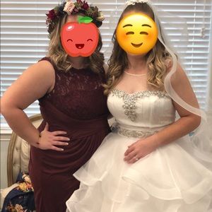 Size 16 Wine David’s Bridal Dress